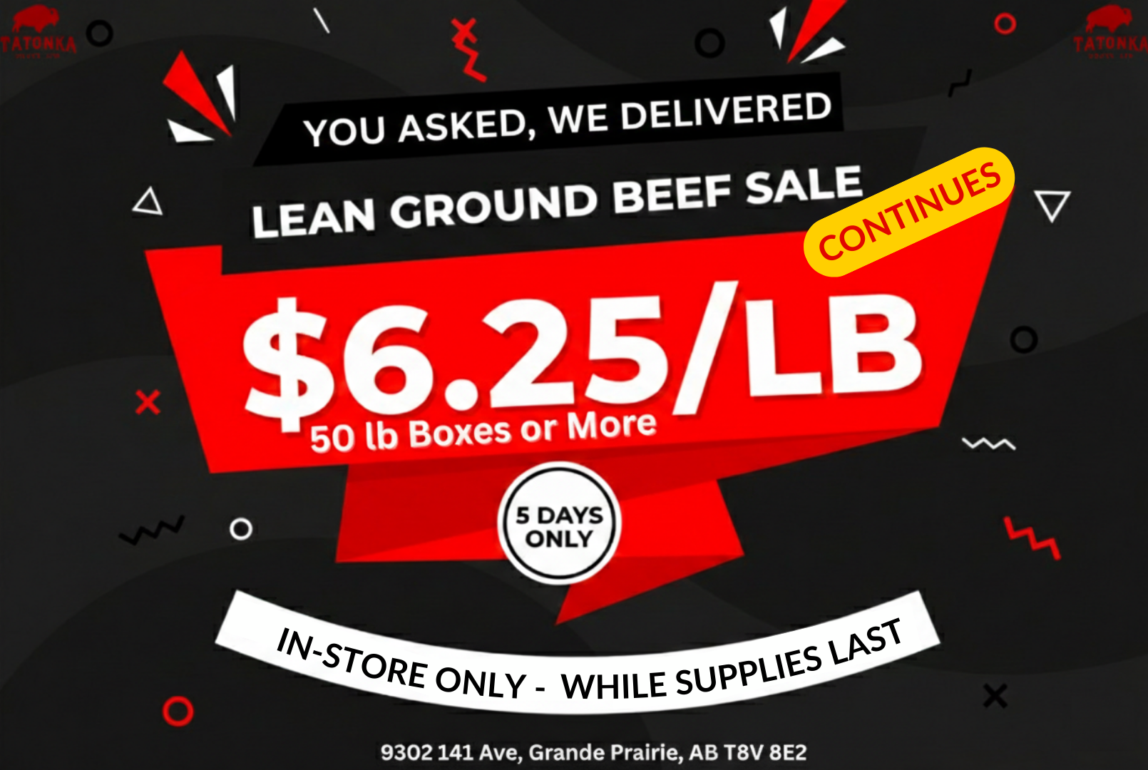 HOME ground beef sale